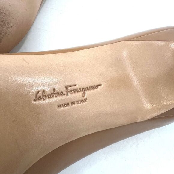 Salvatore Ferragamo Raffaella Brown Kitten Heel Square Toe Pumps Heels - Picture 13 of 13